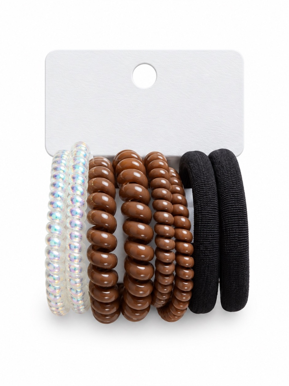 Dark Brown Elastic & Iridescent Teletie Tele-tie Dent & Wrinkle Free Hair Ties